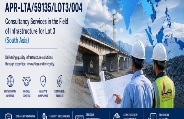 SES (JV DQA_SES_EPC) supports UNOPS under APR-LTA/59135/LOT3/004 with planning, feasibility, design review, and supervision services across South Asia.